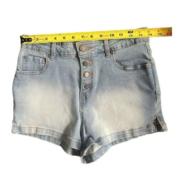 Roxy Women's High-Rise Stretch Button Fly Light Denim Slits Shorts Size 28 - Picture 12 of 15